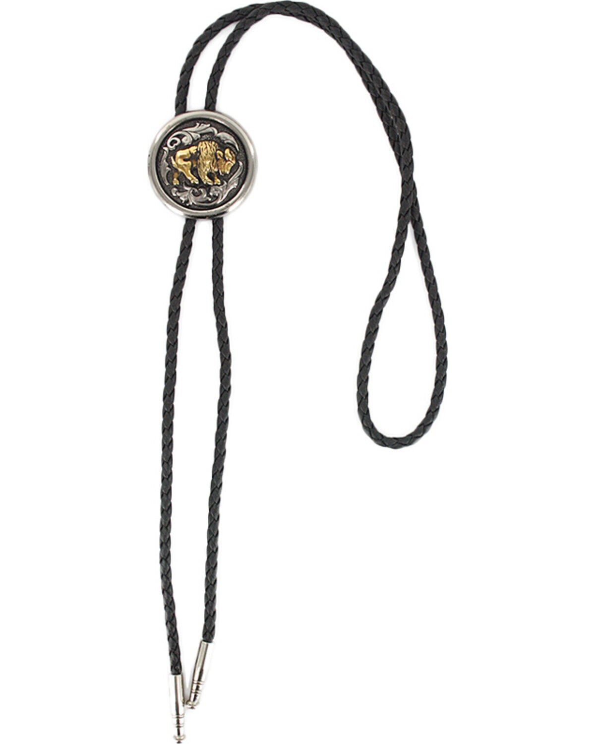Cody James Men's Bison Bolo Tie, Silver, hi-res