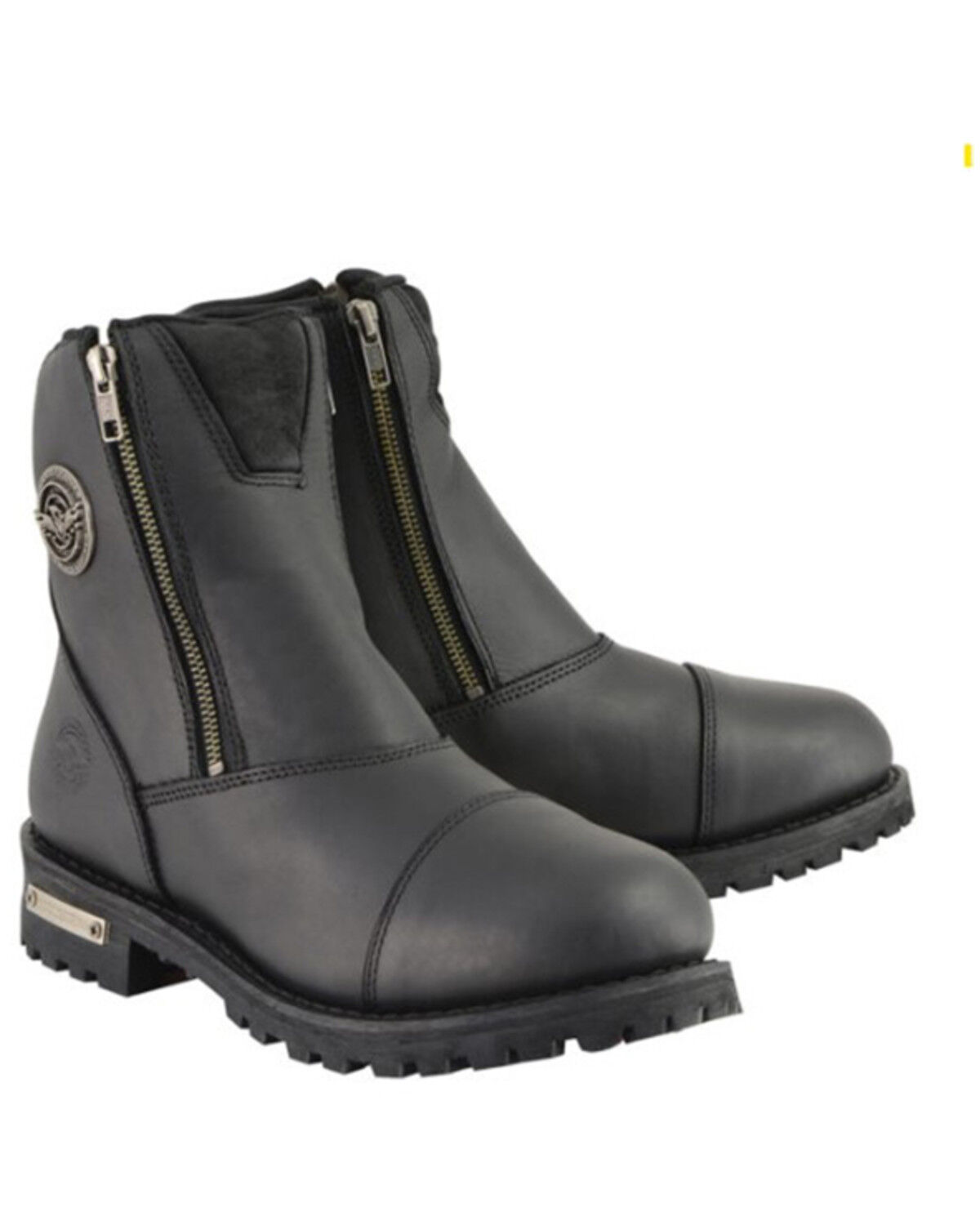 Image #1 - Milwaukee Leather Women's Super-Clean Double Sided Zipper Entry Boots - Round Toe, Black, hi-res