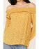 Image #3 - Wild Moss Women's Ditzy Floral Print Long Sleeve Off The Shoulder Shirt , Mustard, hi-res