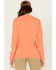Image #4 - Carhartt Women's Loose Fit Heavyweight Long Sleeve Logo Graphic Work Tee, Coral, hi-res