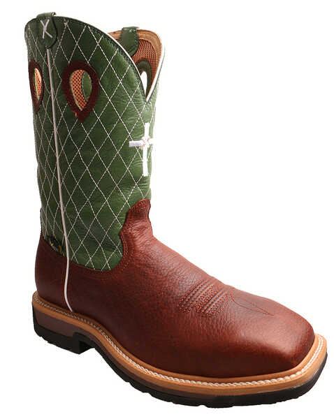 Image #1 - Twisted X Men's Lite Met Guard Western Work Boots - Steel Toe, Cognac, hi-res