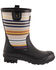 Image #2 - Pendleton Women's Bridger Stripe Rain Boots - Round Toe, Black, hi-res