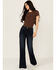 Image #3 - Rock & Roll Denim Women's Dark Wash High Rise Welt Pocket Trouser Stretch Denim Jeans, Dark Wash, hi-res
