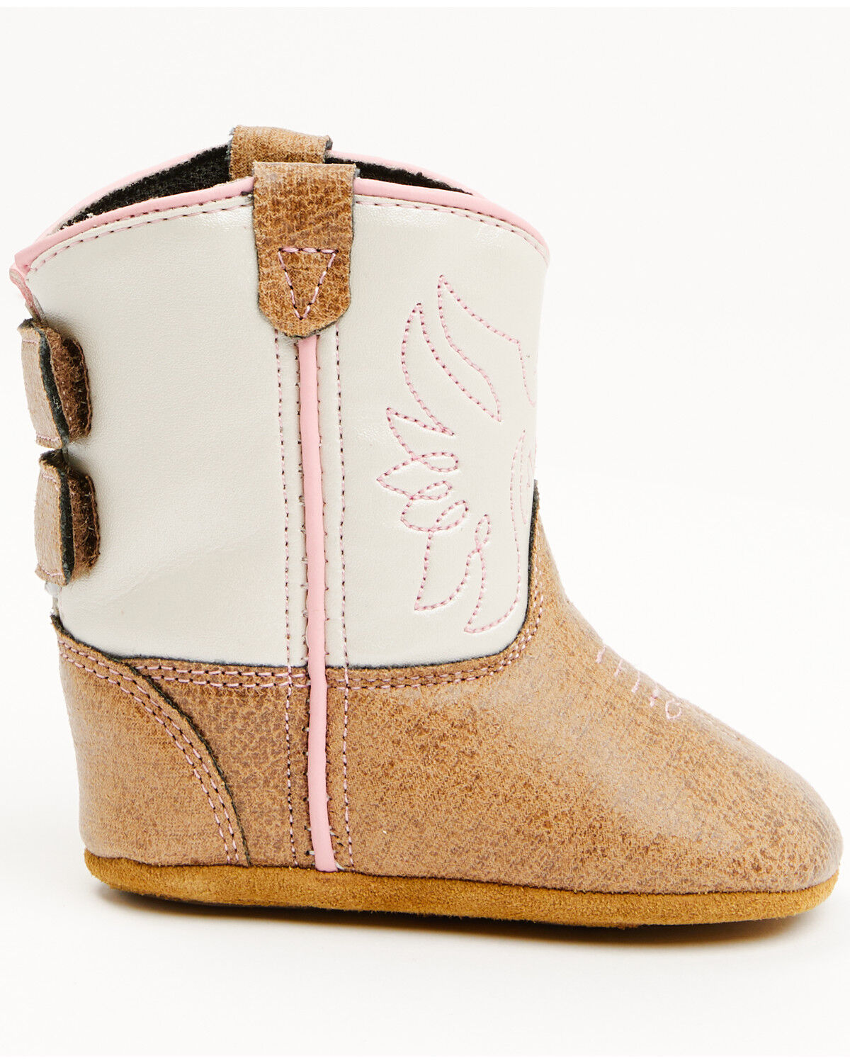 Image #2 - Boot Barn Infant Girls' Skyler Poppet Booties - Round Toe, White, hi-res