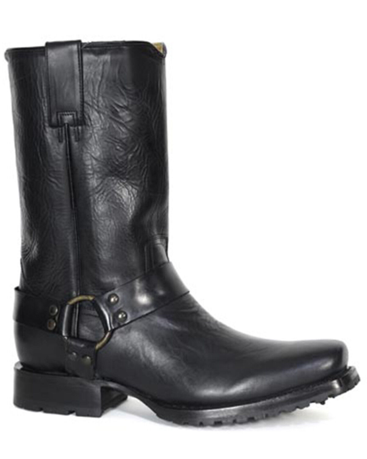 Image #1 - Stetson Men's Heritage Harness Motorcycle Boots - Square Toe, Black, hi-res