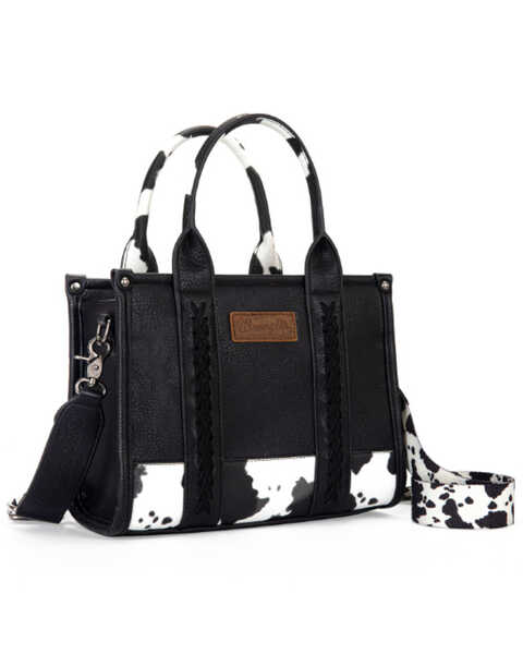 Wrangler Women's Whipstitch Patchwork Crossbody Bag , Black, hi-res