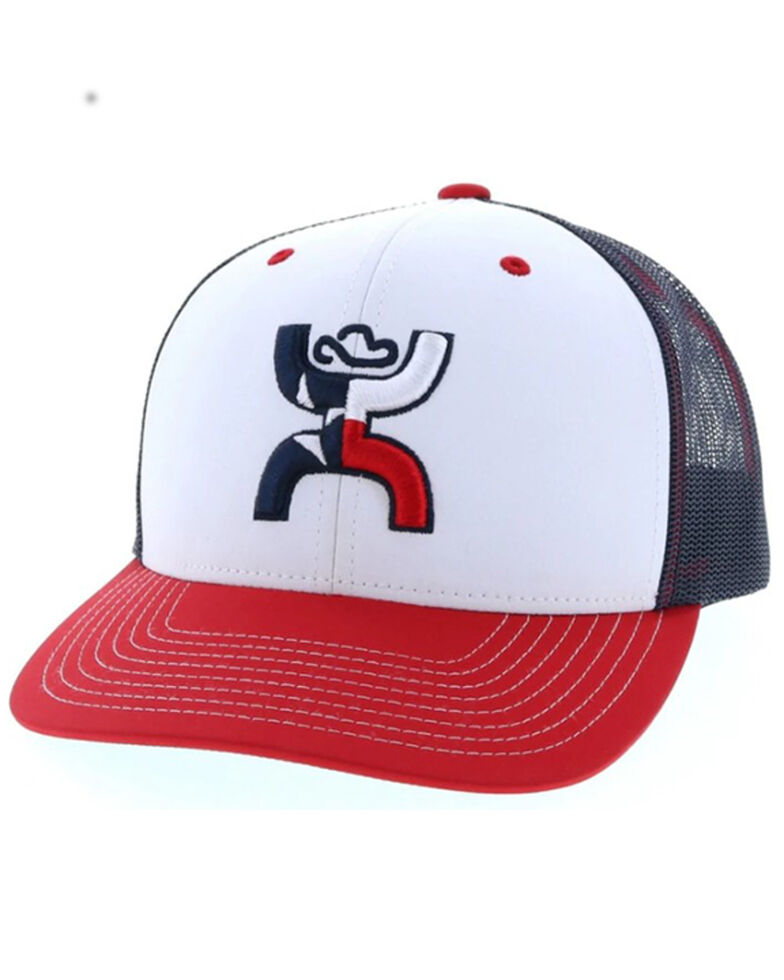 HOOey Kids' Texican Mesh Back Trucker Cap, White, hi-res