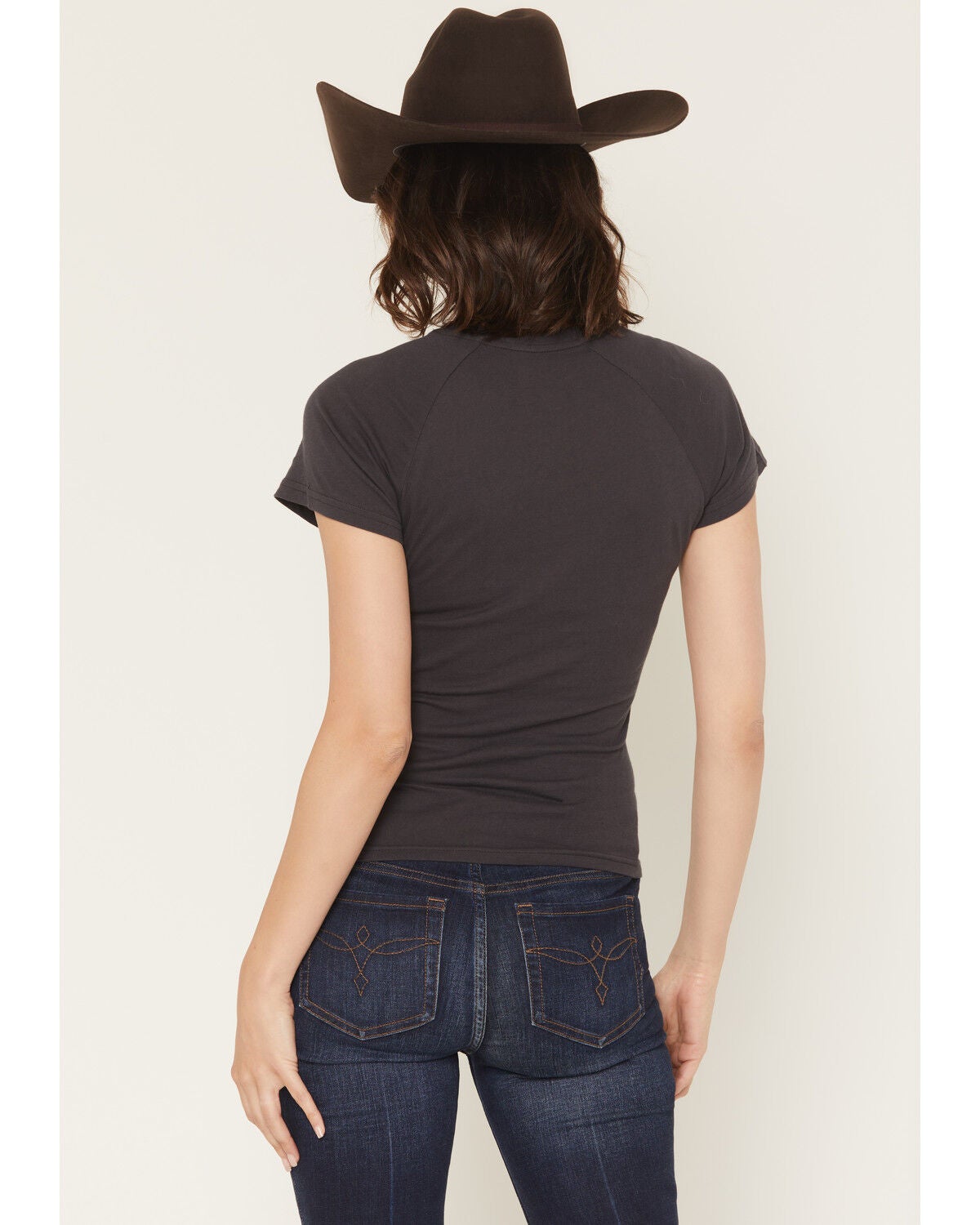 Image #4 - Wrangler Women's Cowboys Short Sleeve Graphic Baby Tee, Black, hi-res