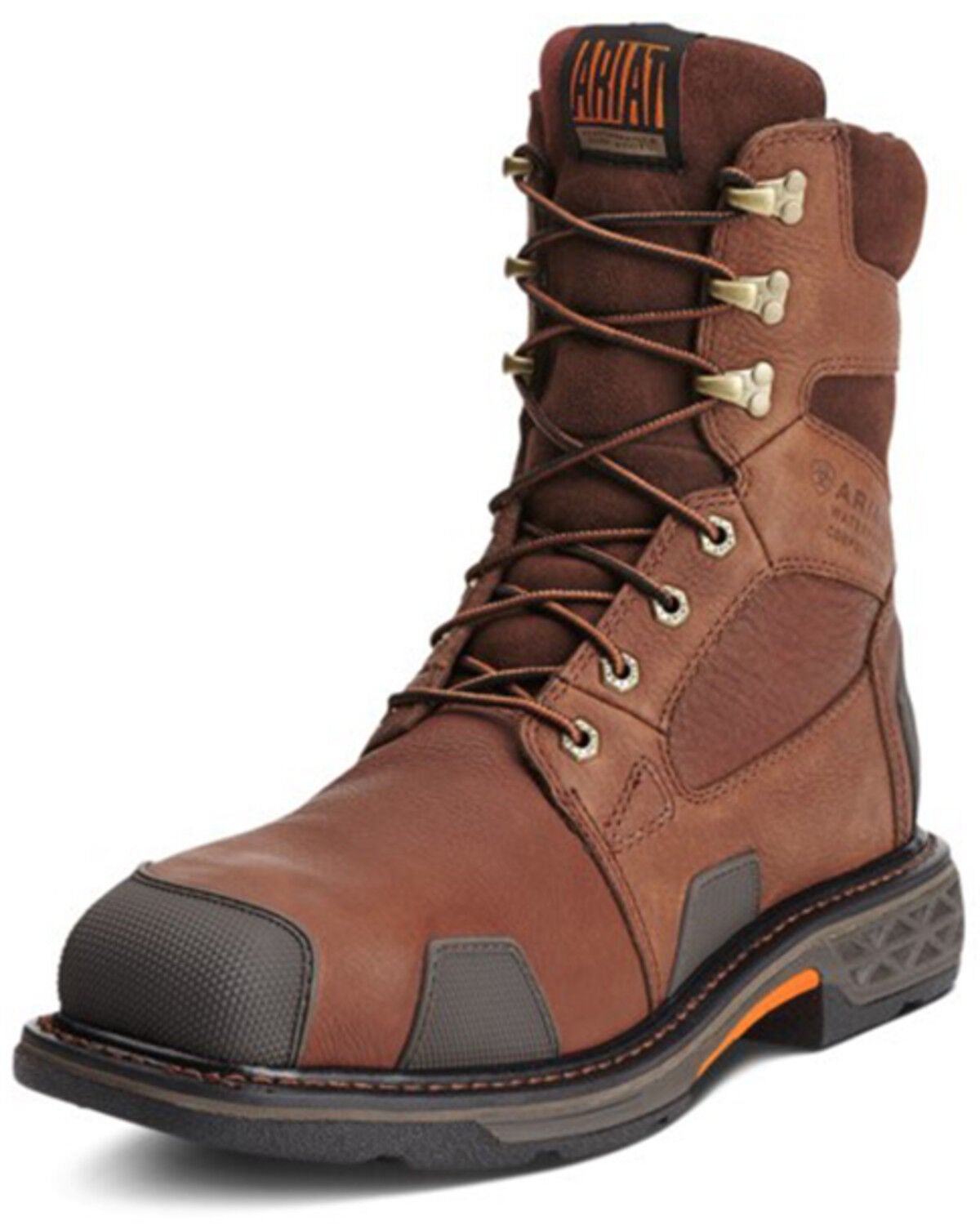 Ariat Men's Overdrive 8" Lace-Up Work Boots - Composite Toe, Chestnut, hi-res