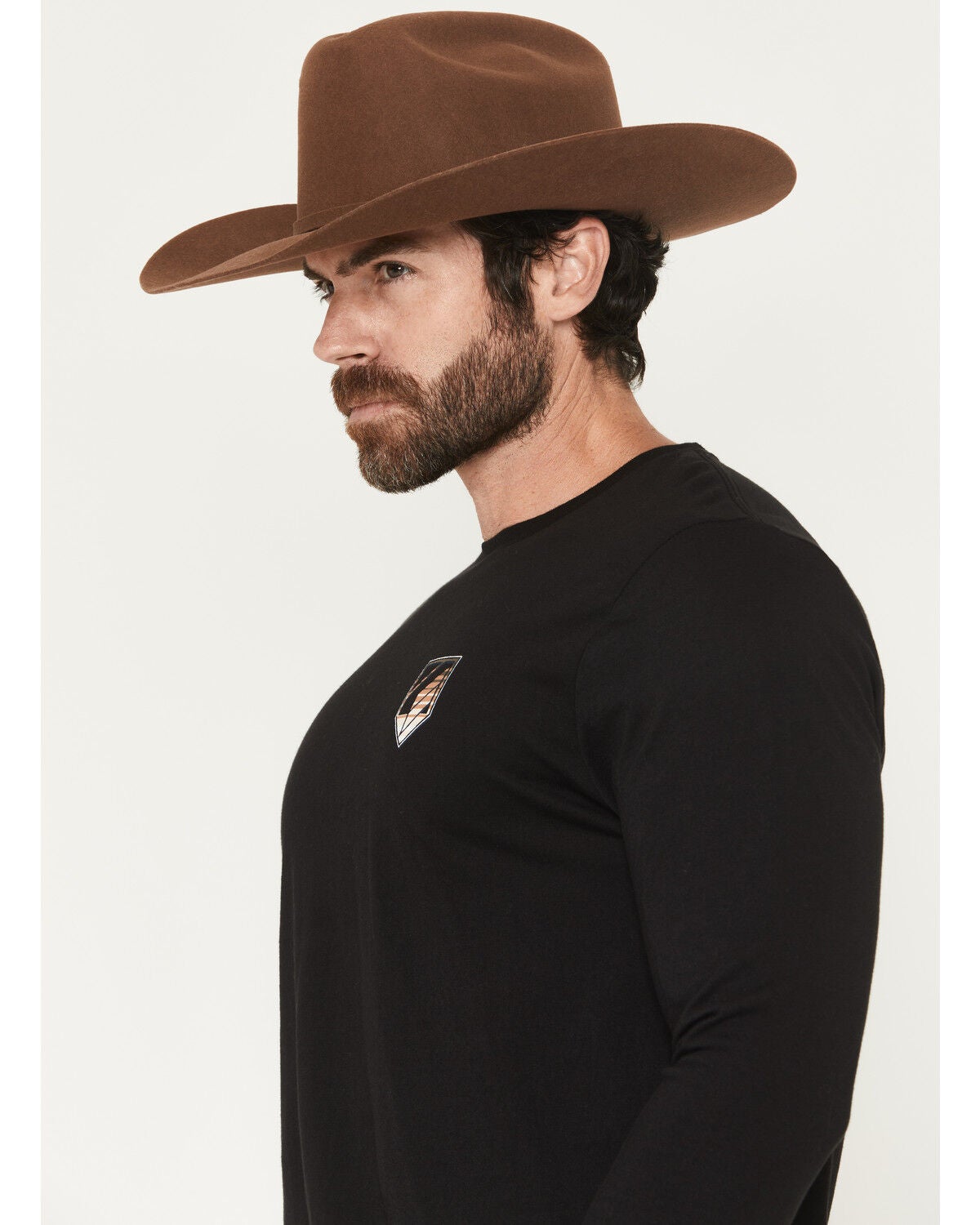Image #3 - RANK 45&reg; Men's Serape Logo Bull Pixel Long Sleeve Graphic T-Shirt, Black, hi-res