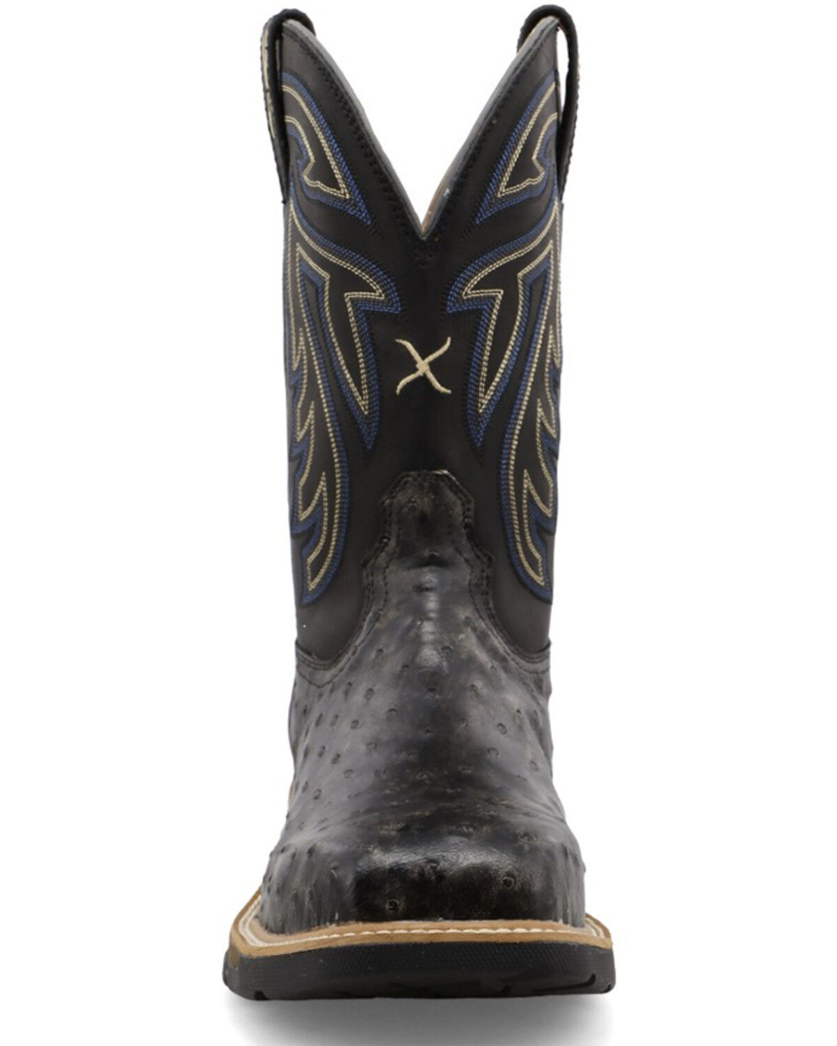 Image #4 - Twisted X Men's 11" Exotic Ostrich Western Work Boots - Nano Composite Toe, Black, hi-res