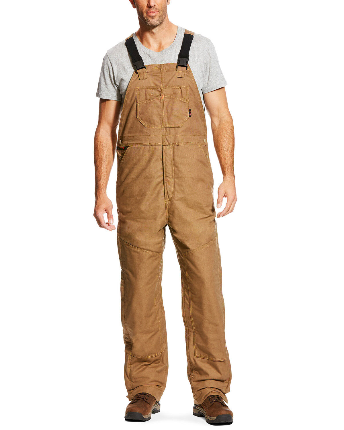 Image #1 - Ariat Men's FR Insulated Bib 2.0 Overalls - Big, Beige/khaki, hi-res