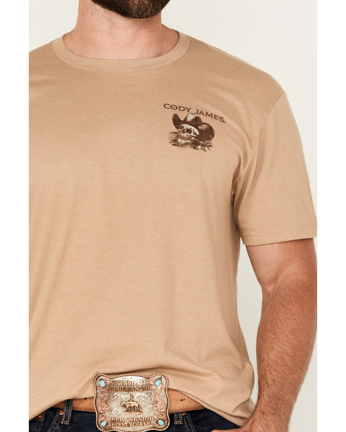 Image #4 - Cody James Men's Desert Skull Short Sleeve Graphic T-Shirt, Sand, hi-res