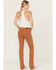 Image #3 - Miss Me Women's Mid Rise Straight Stretch Denim Jeans , Camel, hi-res