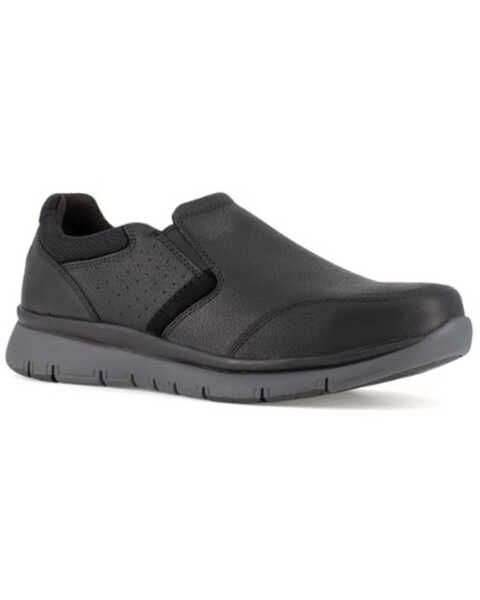 Rockport Men's Slip-On Casual Work Shoes - Steel Toe, Black, hi-res