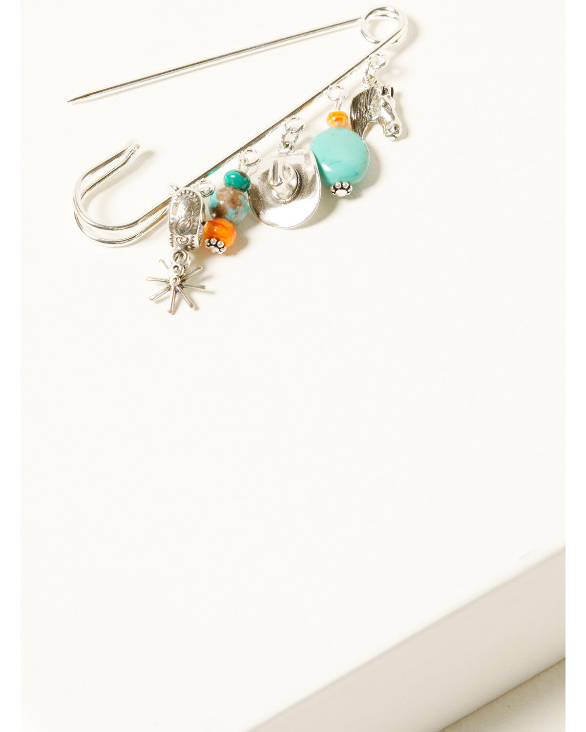 Image #2 - Paige Wallace Women's Dangle Hat Pin with Charms, Silver, hi-res