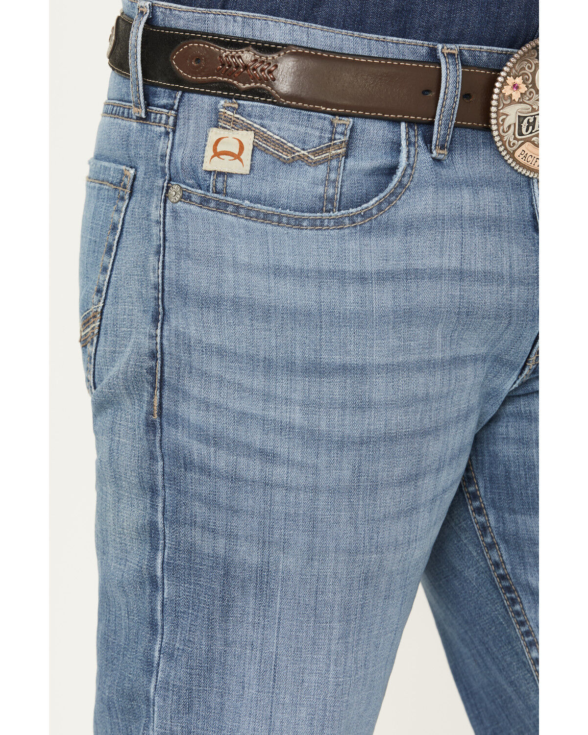 Image #2 - Cinch Men's Grant Medium Wash Relaxed Bootcut Performance Stretch Denim Jeans, Medium Wash, hi-res