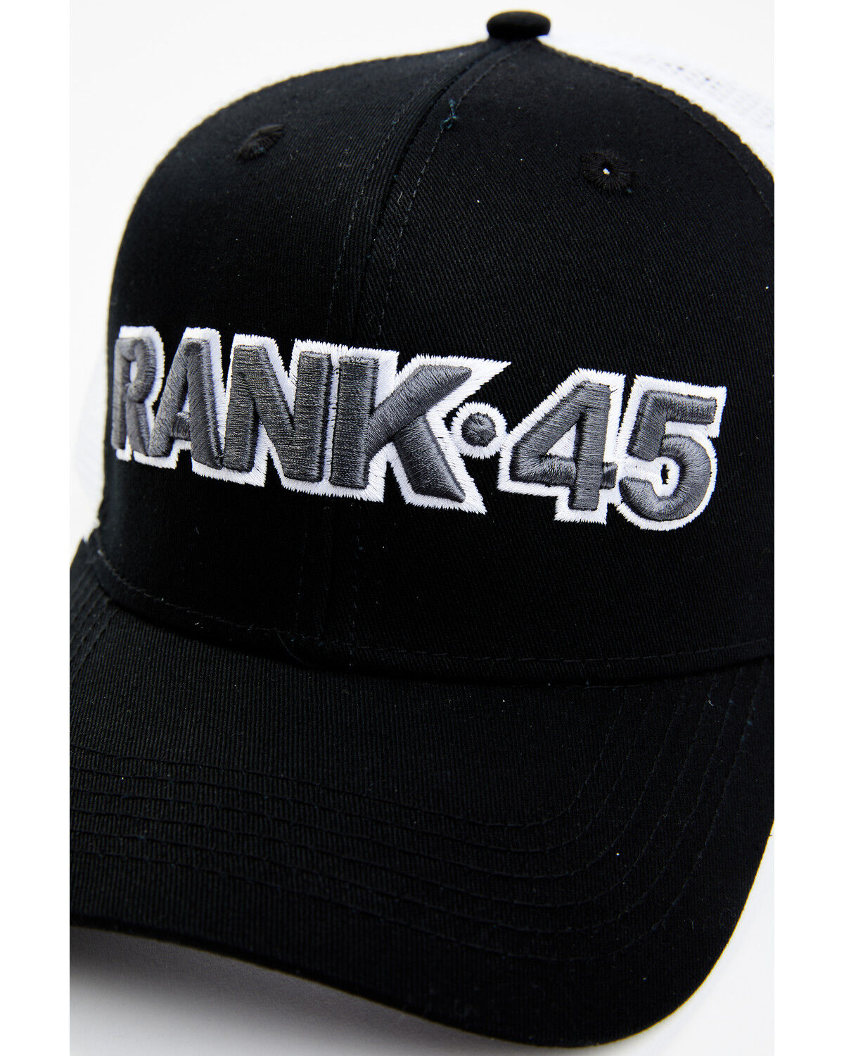 Image #2 - RANK 45® Men's Embroidered Logo Mesh-Back Ball Cap, Black, hi-res