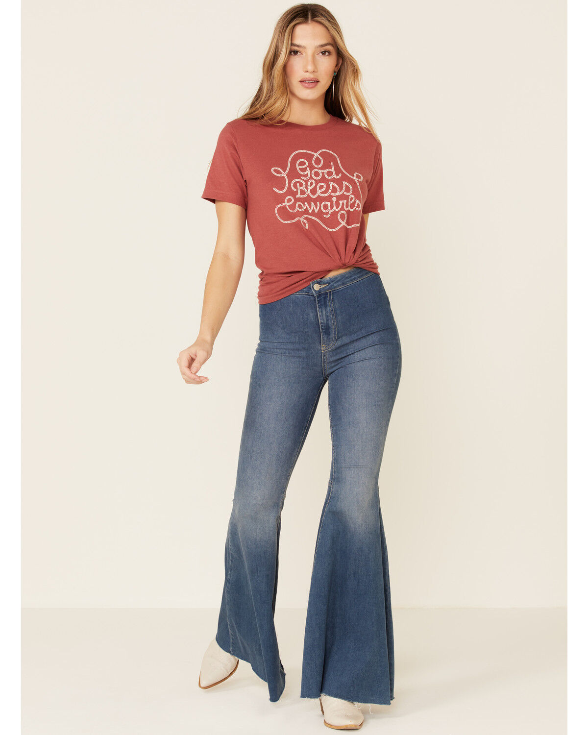Image #2 - Ali Dee Women's God Bless Cowgirls Graphic Tee, , hi-res