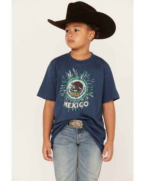 Cody James Boys' Mexico Burst Short Sleeve Graphic T-Shirt, Navy, hi-res