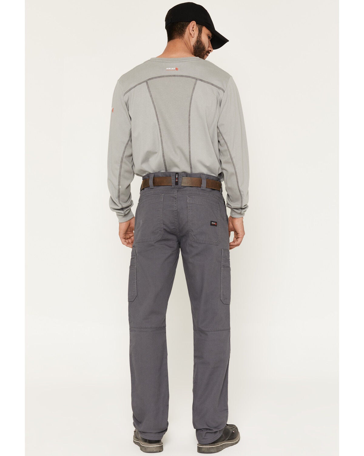 Image #3 - Ariat Men's FR M5 Duralight Stretch Canvas Straight Work Pants, Grey, hi-res