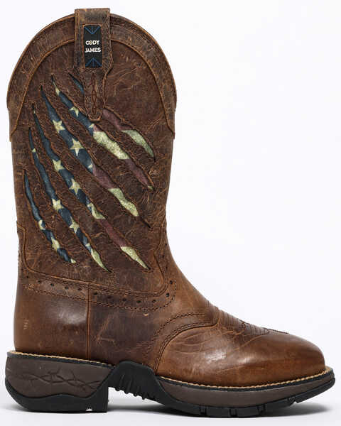 Image #2 - Cody James Men's Scratch American Flag Lite Performance Western Boots - Square Toe, Brown, hi-res
