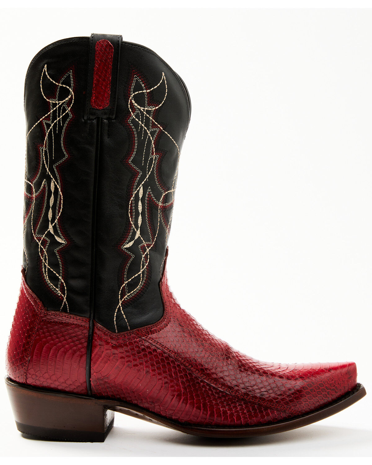 Image #2 - Dan Post Men's Red Water Exotic Snake Western Boots - Snip Toe, , hi-res