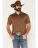 Image #1 - RANK 45&reg; Men's Wayne Solid Short Sleeve Button-Down Polo, Chestnut, hi-res