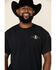 Cowboy Up Men's Team Roper Short Sleeve Graphic T-Shirt, Black, hi-res
