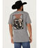 Image #1 - RANK 45® Men's Buck Off Short Sleeve Graphic T-Shirt, Heather Grey, hi-res