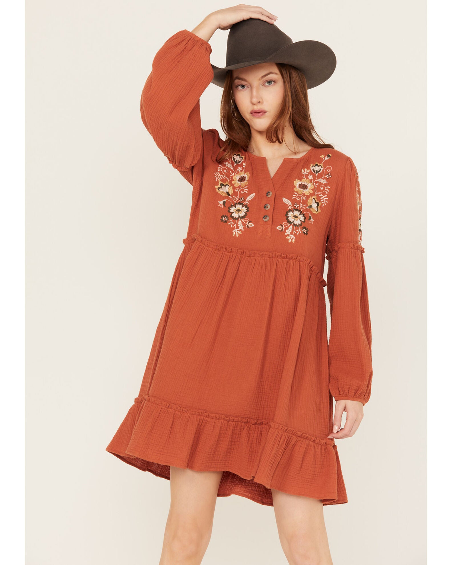 Product Name Jolt Women's Embroidered Gauze Dress