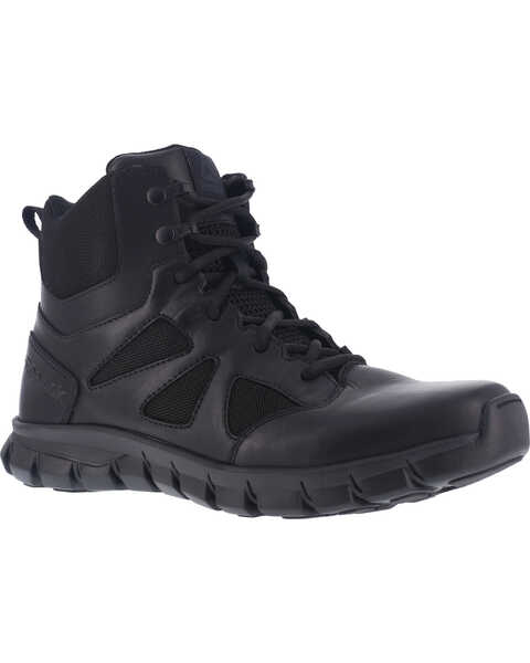 Reebok Men's 6" Sublite Cushion Tactical Shoes - Soft Toe , Black, hi-res
