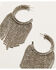 Image #3 - Wonderwest Women's Rhinestone Fringe Hoop Earrings, Silver, hi-res