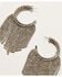 Image #3 - Wonderwest Women's Rhinestone Fringe Hoop Earrings , Silver, hi-res
