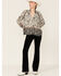 Image #4 - Lovestitch Women's Floral Twin Print Button Blouse, Cream/black, hi-res