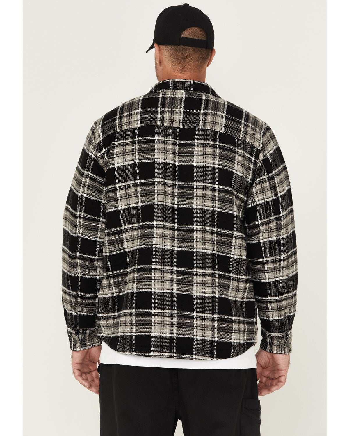 Image #4 - Thorogood Men's Merrill Heavyweight Plaid Print Berber Lined Shirt Jacket, Black, hi-res