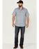 Image #2 - Moonshine Spirit Men's Date Night Print Short Sleeve Snap Western Shirt , Medium Blue, hi-res