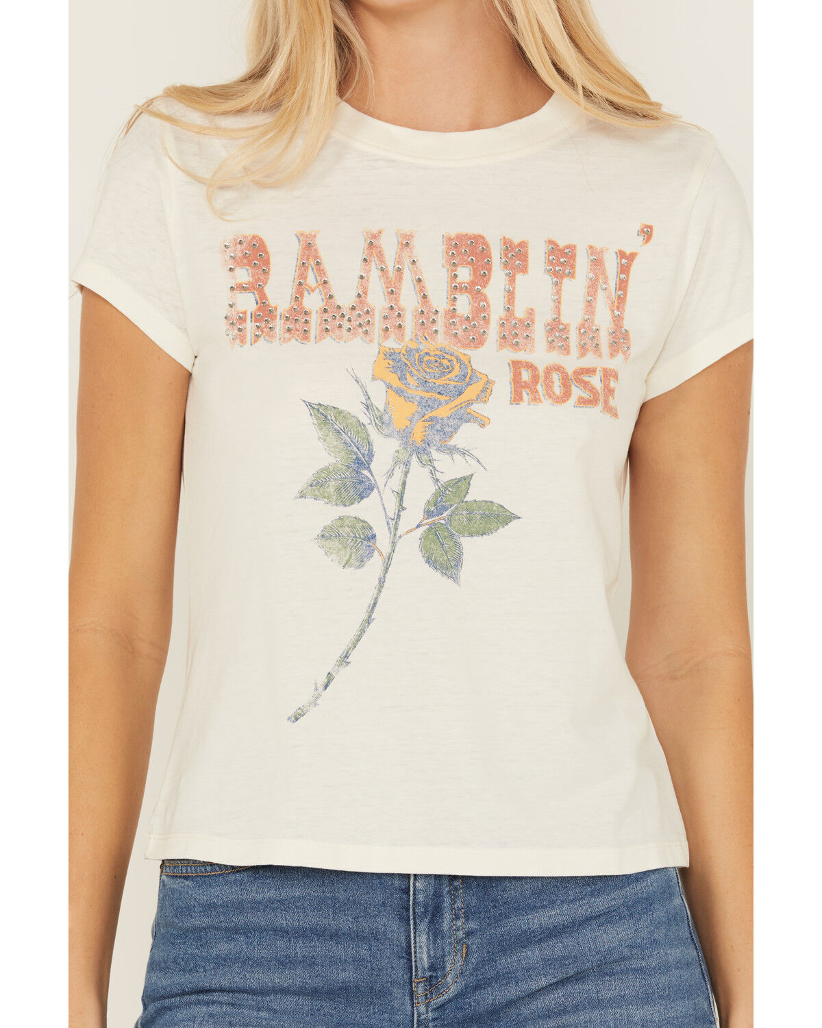 Image #3 - Idyllwind Women's Trusty Embellished Short Sleeve Graphic Tee, Ivory, hi-res