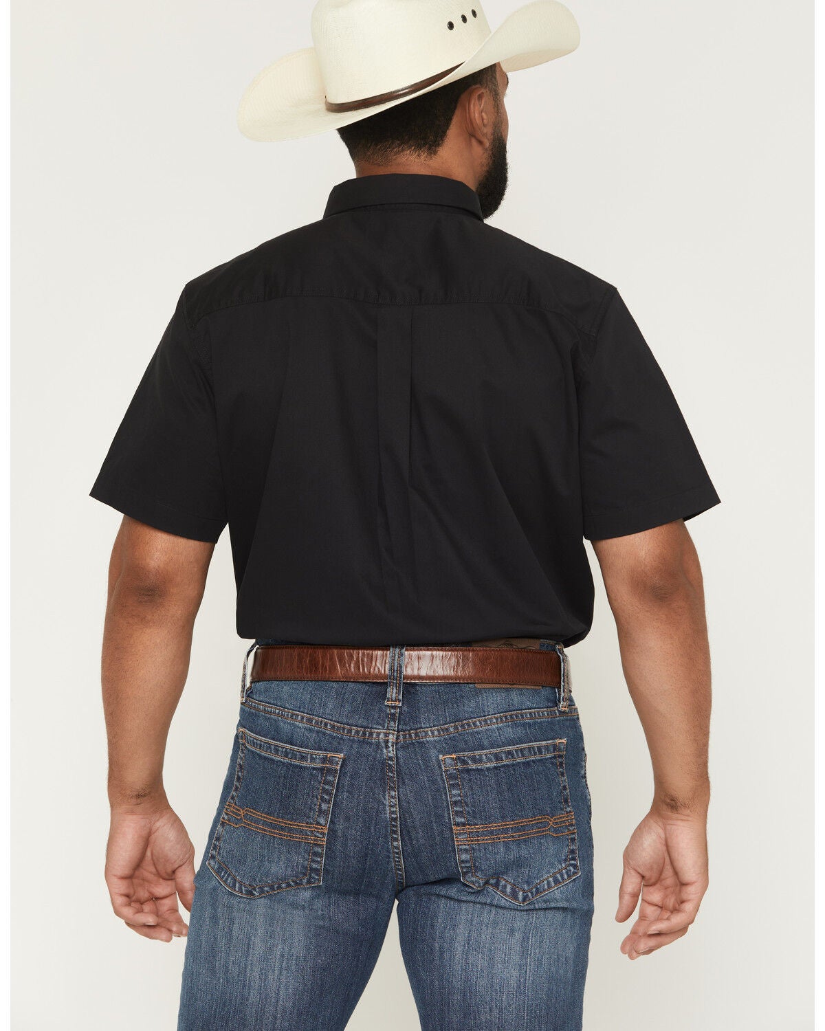 Image #4 - Cody James Men's Basic Solid Short Sleeve Button-Down Stretch Western Shirt - Big, Black, hi-res