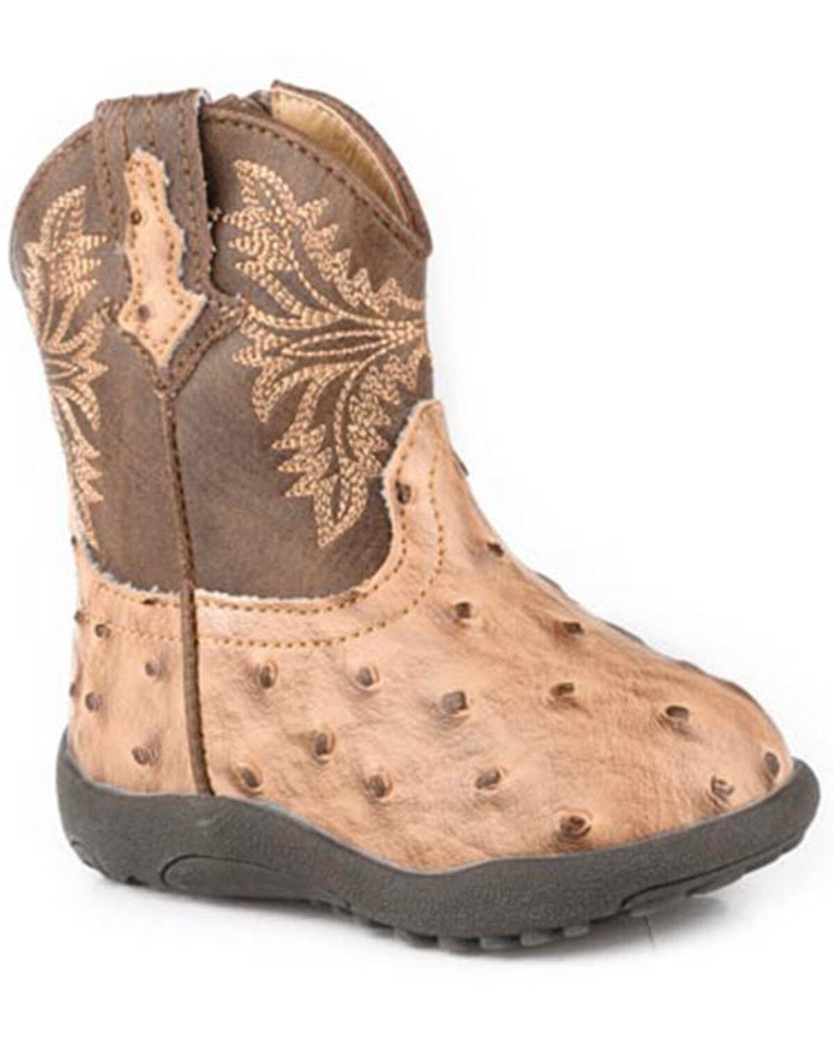 Roper Infant Boys' Cowbabies Jed Western Boots - Round Toe, Tan, hi-res