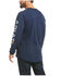 Image #2 - Ariat Men's Navy Rebar Heat Fighter Long Sleeve Work Pocket T-Shirt, Navy, hi-res