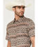 Image #2 - Cody James Men's Captain Southwestern Print Short Sleeve Button-Down Stretch Western Shirt, Brown, hi-res