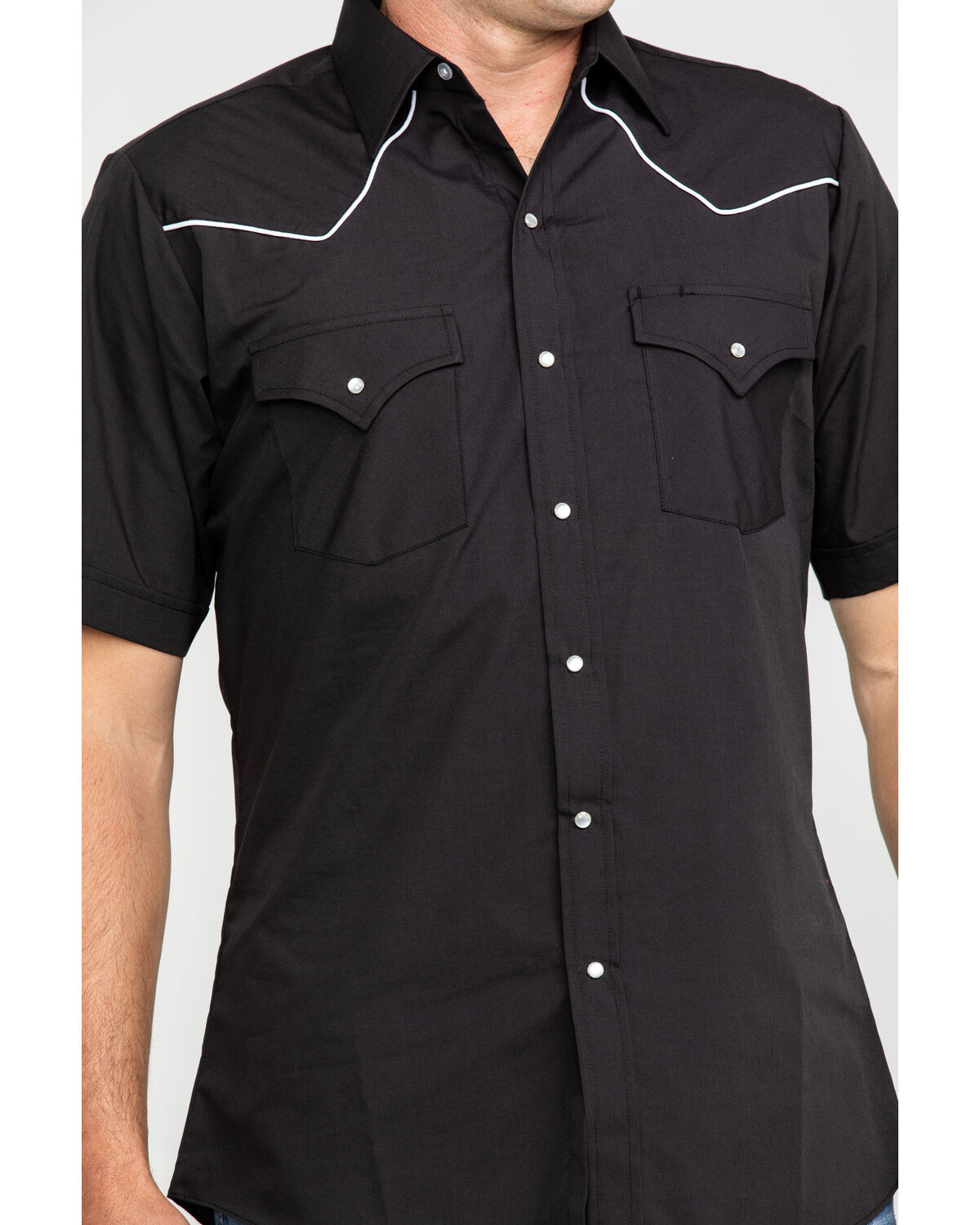 Image #4 - Ely Short Sleeve Black Western Shirt, Black, hi-res