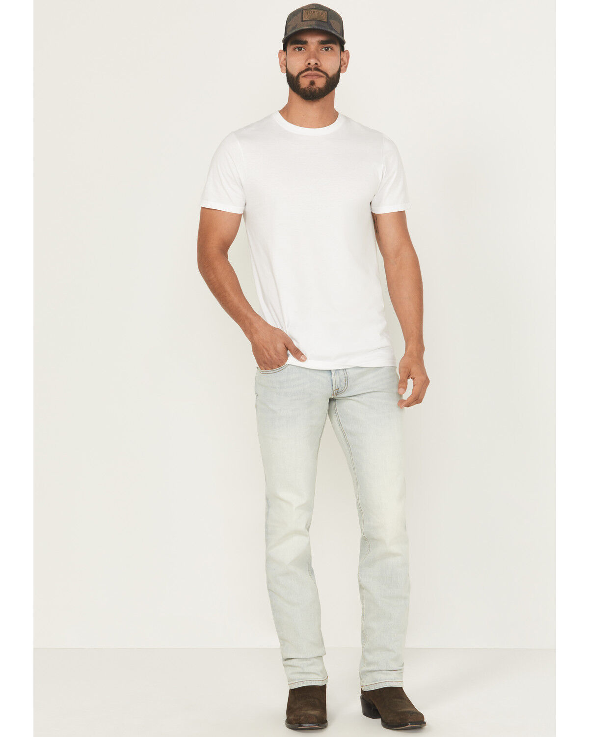Image #1 - Brothers and Sons Men's Gunsmoke Light Wash Slim Straight Stretch Denim Jeans, Light Wash, hi-res