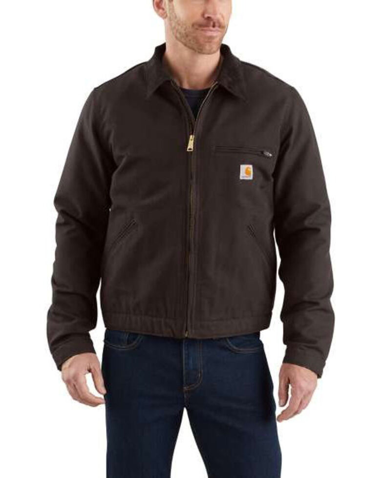 Carhartt Men's Duck Detroit Work Jacket - Big , Dark Brown, hi-res