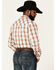 Image #2 - Wrangler Men's Modern Fit Plaid Print Long Sleeve Snap Western Shirt, Brown, hi-res