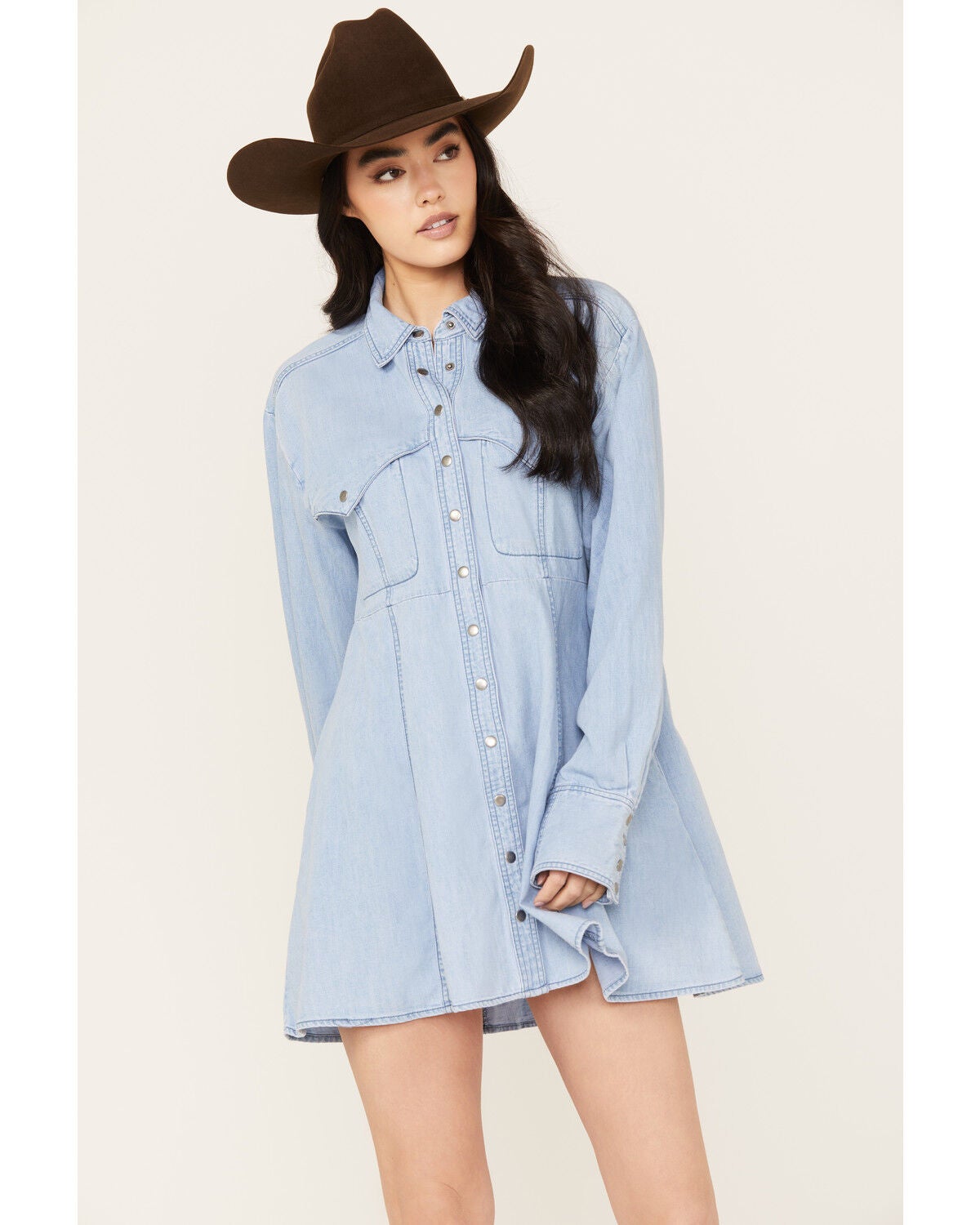 free people katie halterneck denim dress