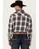 Image #4 - Cody James Men's Harvest Plaid Print Long Sleeve Snap Western Shirt, Cream, hi-res
