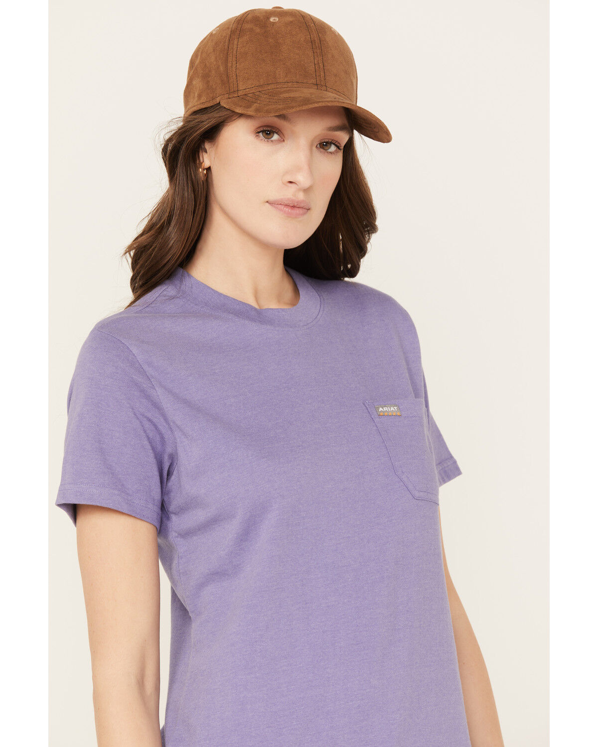Image #2 - Ariat Women's Rebar Short Sleeve Work Tee, Lavender, hi-res