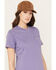 Image #2 - Ariat Women's Rebar Short Sleeve Work Tee, Lavender, hi-res